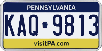 PA license plate KAQ9813