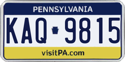 PA license plate KAQ9815