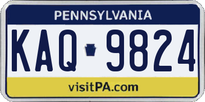 PA license plate KAQ9824