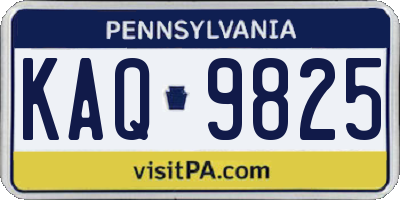 PA license plate KAQ9825