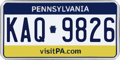 PA license plate KAQ9826