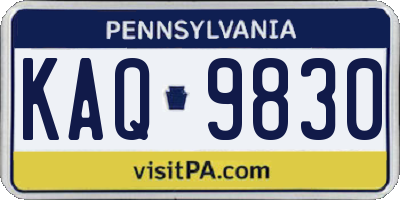 PA license plate KAQ9830