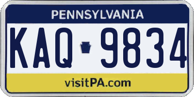 PA license plate KAQ9834
