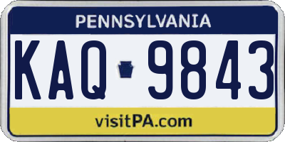 PA license plate KAQ9843