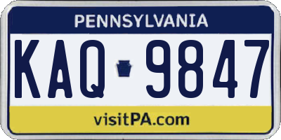 PA license plate KAQ9847