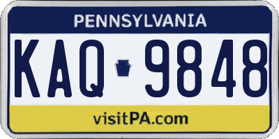 PA license plate KAQ9848