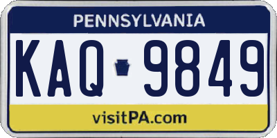 PA license plate KAQ9849