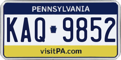 PA license plate KAQ9852