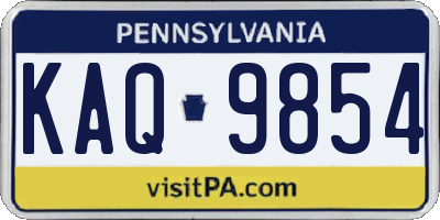 PA license plate KAQ9854