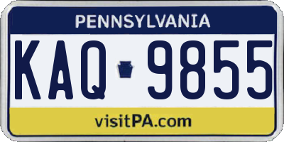 PA license plate KAQ9855