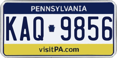 PA license plate KAQ9856