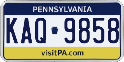 PA license plate KAQ9858