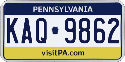 PA license plate KAQ9862