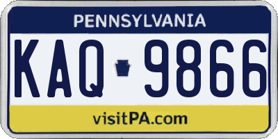 PA license plate KAQ9866