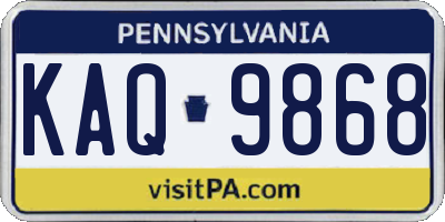 PA license plate KAQ9868