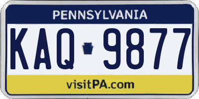 PA license plate KAQ9877