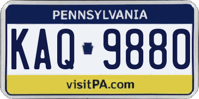PA license plate KAQ9880