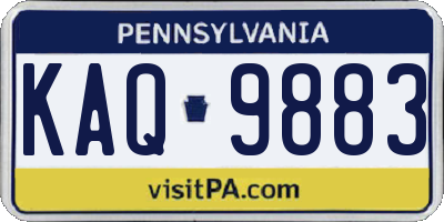 PA license plate KAQ9883