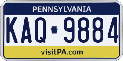 PA license plate KAQ9884