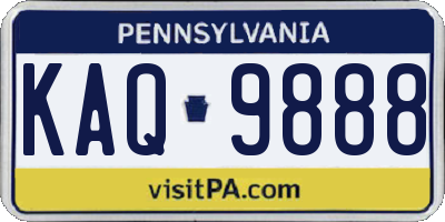 PA license plate KAQ9888
