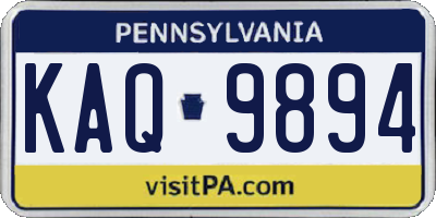 PA license plate KAQ9894