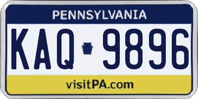 PA license plate KAQ9896