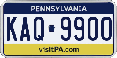 PA license plate KAQ9900
