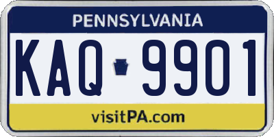 PA license plate KAQ9901