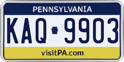 PA license plate KAQ9903