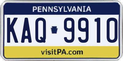 PA license plate KAQ9910