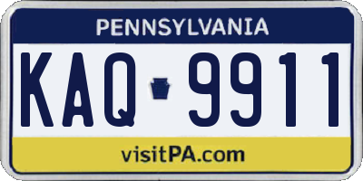 PA license plate KAQ9911