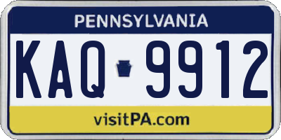 PA license plate KAQ9912