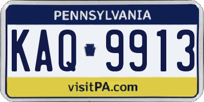 PA license plate KAQ9913