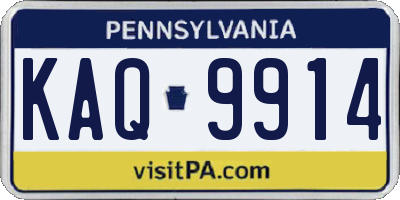 PA license plate KAQ9914
