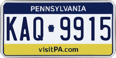 PA license plate KAQ9915