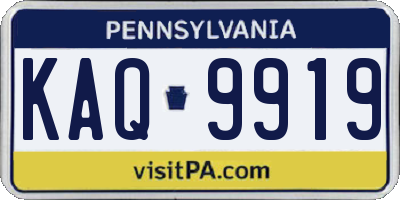 PA license plate KAQ9919