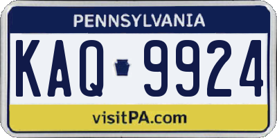 PA license plate KAQ9924