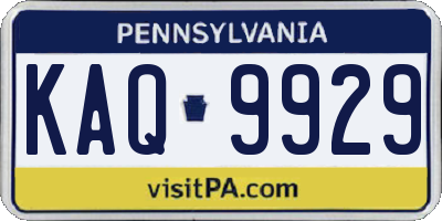 PA license plate KAQ9929
