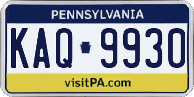 PA license plate KAQ9930