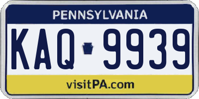 PA license plate KAQ9939
