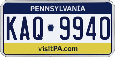 PA license plate KAQ9940