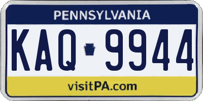 PA license plate KAQ9944
