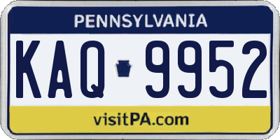 PA license plate KAQ9952