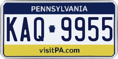 PA license plate KAQ9955