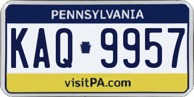 PA license plate KAQ9957