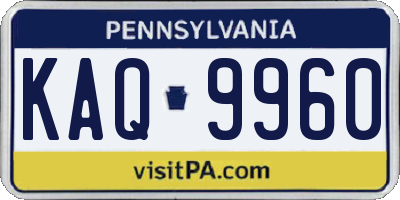 PA license plate KAQ9960