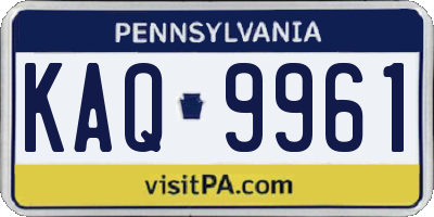 PA license plate KAQ9961