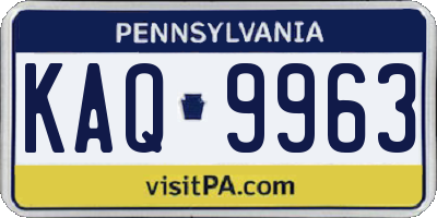 PA license plate KAQ9963