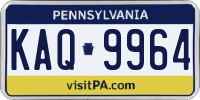 PA license plate KAQ9964
