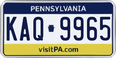 PA license plate KAQ9965